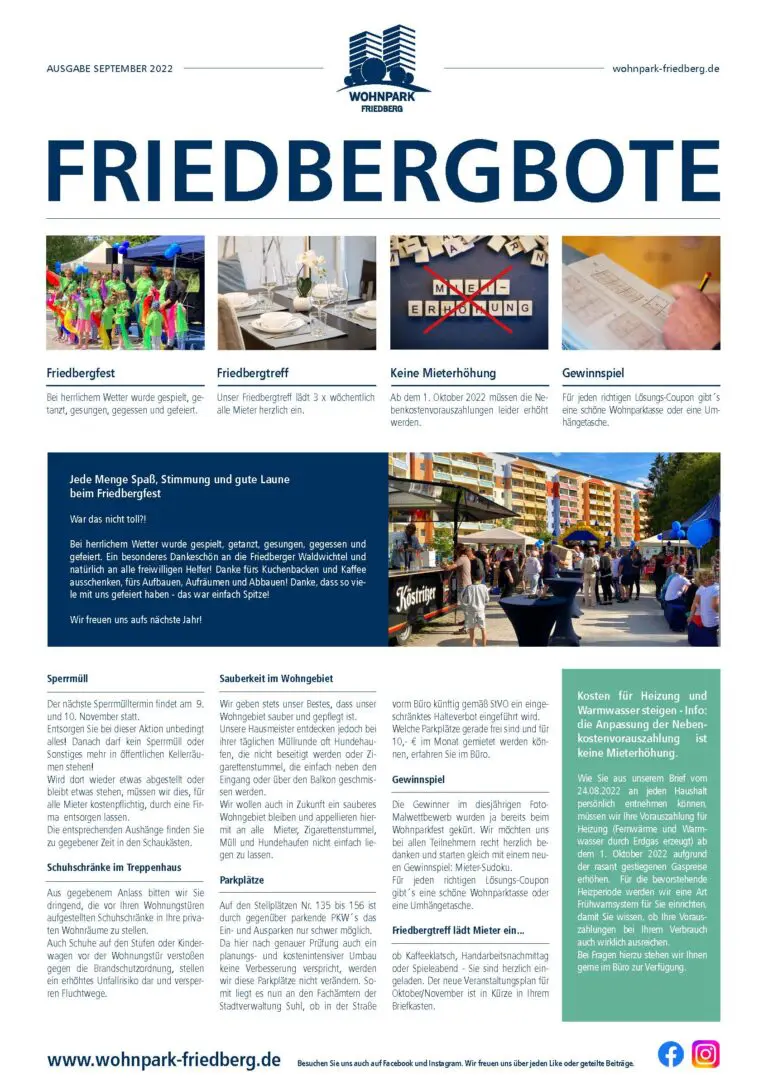 Titelseite des Friedbergboten September 2022