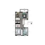 Vorschaubild: Grundriss der 3-Zimmer-Wohnung im Wohnpark Friedberg, Neuer Friedberg 50, 98527 Suhl