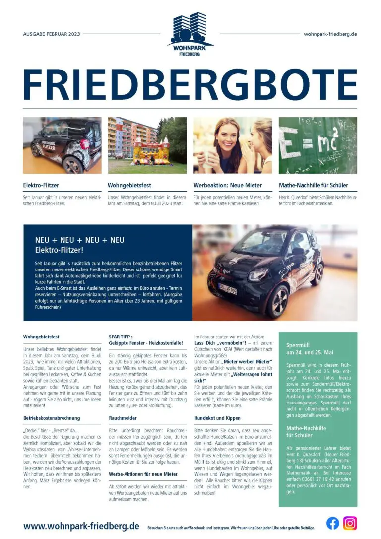 Titelseite des Friedbergboten Februar 2023