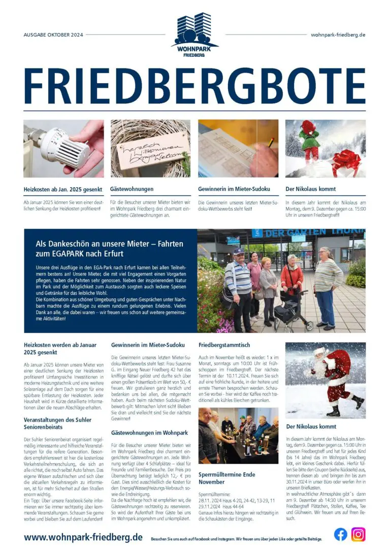 Titelseite des Friedbergboten Oktober 2024