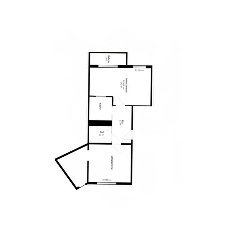 Grundriss der 3-Zimmer-Wohnung im Wohnpark Friedberg, Neuer Friedberg 48, 98527 Suhl