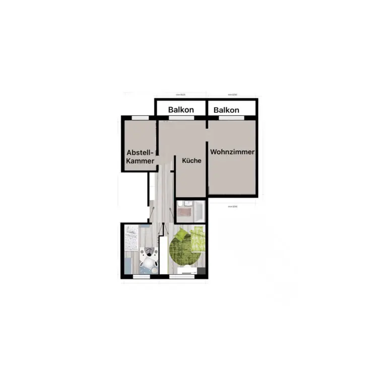 Grundriss der 3-Zimmer-Wohnung im Wohnpark Friedberg, Neuer Friedberg 10, 98527 Suhl